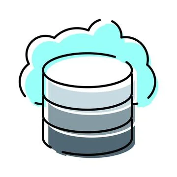 Cloud data storage computing server database icon 스톡 일러스트