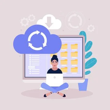 Cloud data storage concept イラスト素材