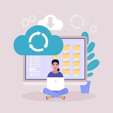 Cloud data storage concept Stock Illustration