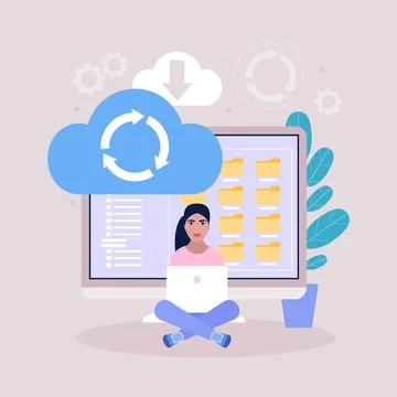 Cloud data storage concept Stock Illustration
