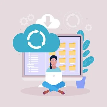 Cloud data storage concept Stock Illustration