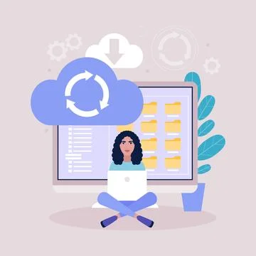 Cloud data storage concept イラスト素材