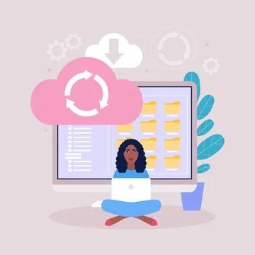 Cloud data storage concept Stock Illustration