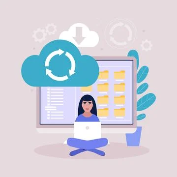 Cloud data storage concept イラスト素材