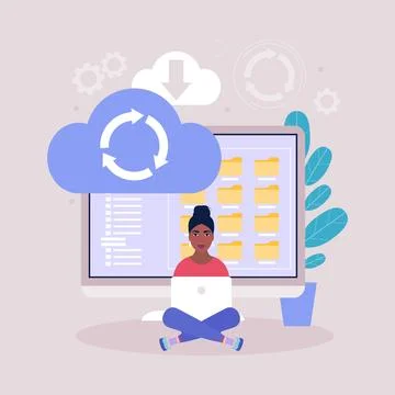 Cloud data storage concept イラスト素材