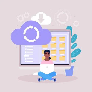 Cloud data storage concept イラスト素材