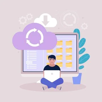 Cloud data storage concept Stock Illustration