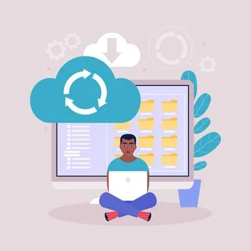 Cloud data storage concept Ilustración de archivo