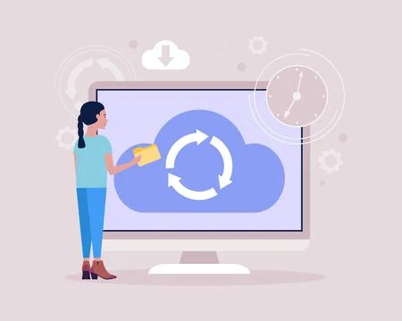 Cloud data storage concept Ilustración de archivo