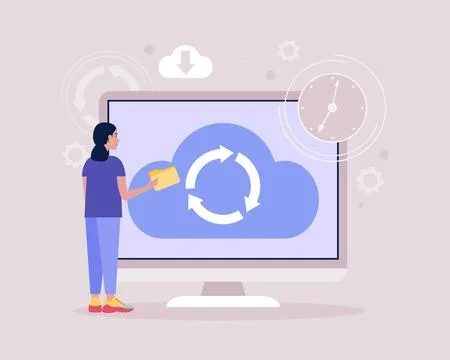 Cloud data storage concept Stock Illustration