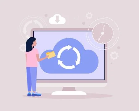 Cloud data storage concept Stock Illustration