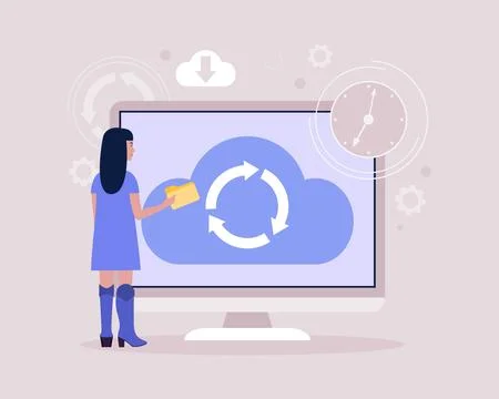 Cloud data storage concept イラスト素材