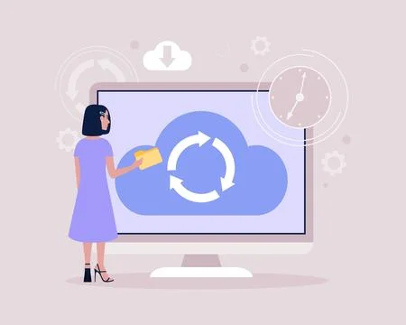 Cloud data storage concept Stock Illustration