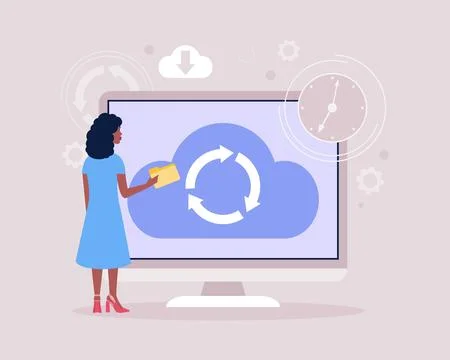 Cloud data storage concept イラスト素材