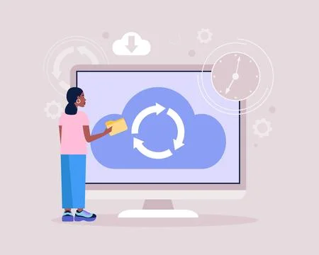 Cloud data storage concept イラスト素材