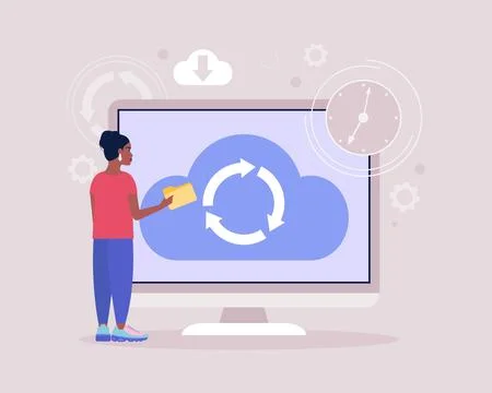 Cloud data storage concept Ilustración de archivo