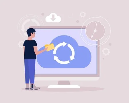 Cloud data storage concept Stock Illustration