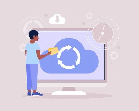 Cloud data storage concept イラスト素材