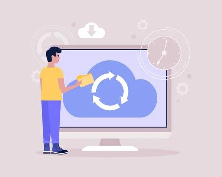 Cloud data storage concept Stock Illustration