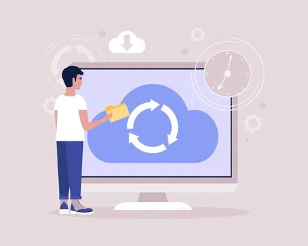 Cloud data storage concept Stock Illustration