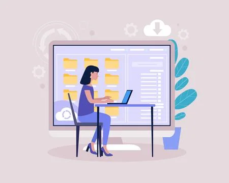 Cloud data storage concept イラスト素材