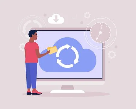 Cloud data storage concept Ilustración de archivo