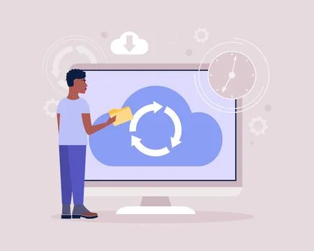 Cloud data storage concept イラスト素材