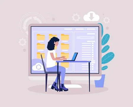 Cloud data storage concept イラスト素材