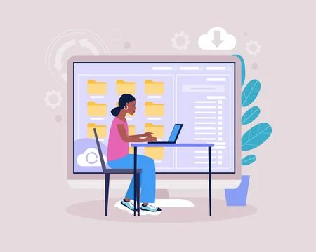Cloud data storage concept イラスト素材