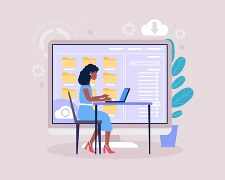 Cloud data storage concept イラスト素材