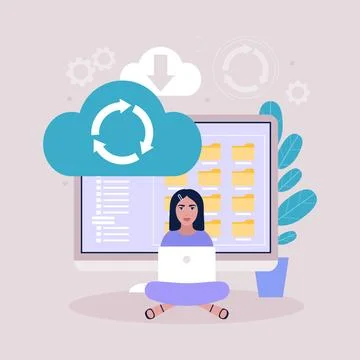 Cloud data storage concept Ilustración de archivo