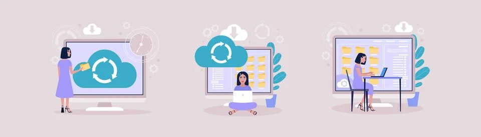 Cloud data storage concept Ilustración de archivo