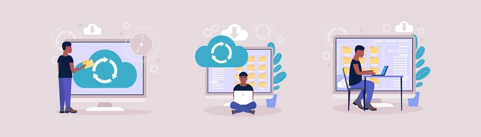 Cloud data storage concept Stock Illustration