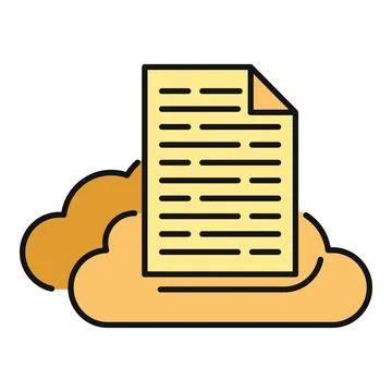 Cloud data storage document online internet service Stockillustratie