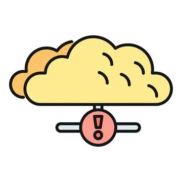 Cloud data storage error warning system problem Stock Illustration