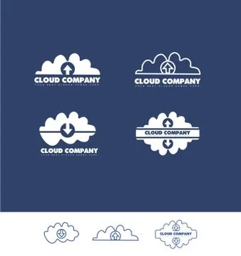 Cloud data storage hosting logo Stock Illustration
