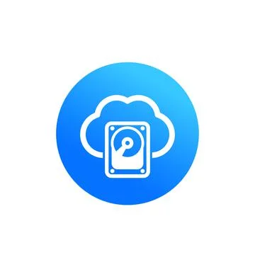 Cloud data storage, hosting vector icon Illustrazione stock