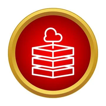 Cloud data storage icon on red button Illustrazione stock