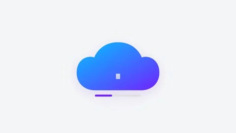 Cloud data storage icon with sequential file upload and filling progress ba.. Видео 346006870