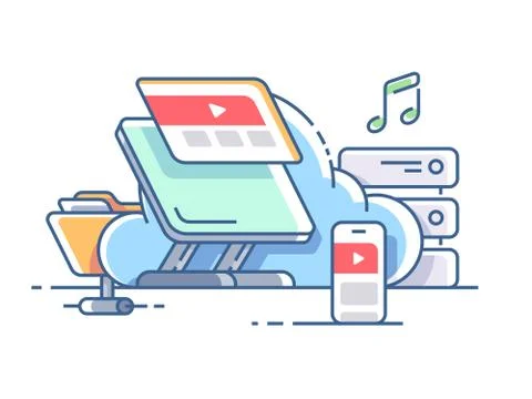 Cloud data storage Stock Illustration