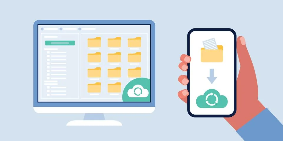 Cloud data storage イラスト素材