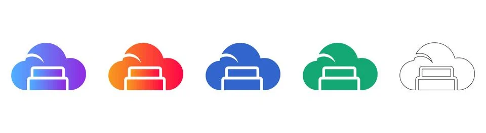Cloud Data Storage Infographic Icons Stock Illustration