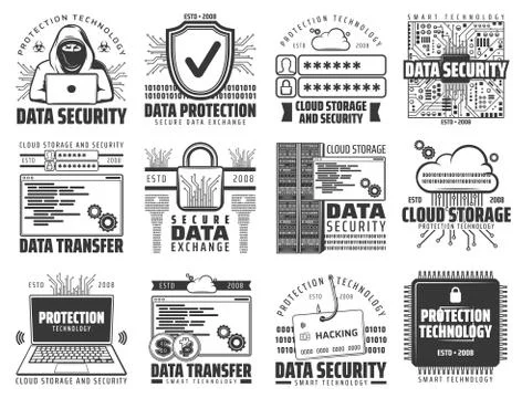 Cloud data storage internet information protection Stockillustratie