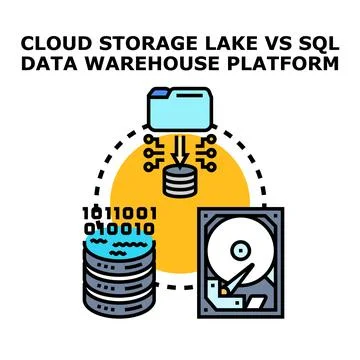 Cloud data storage lake and warehouse platform concept イラスト素材