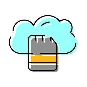 Cloud data storage memory card connecting concept Stock Illustration