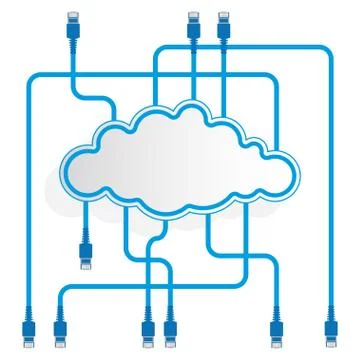 Cloud data storage. Mirroring. Worldwide network. Stock Illustration