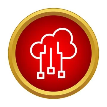 Cloud data storage network computing server icon Illustrazione stock