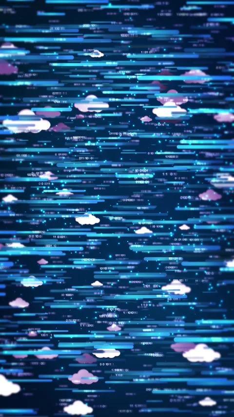 Cloud data storage network featuring a glowing cloud icon connected big data sto Stock Footage 341894192