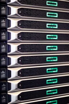 Cloud data storage server rack close up Foto stock