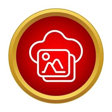 Cloud data storage sharing images gallery icon Illustrazione stock